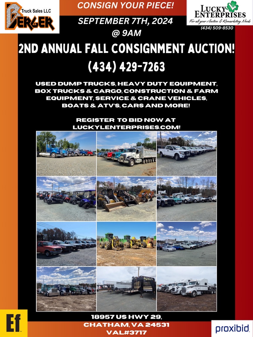 2nd Annual Berger Consignment Equipment Auction